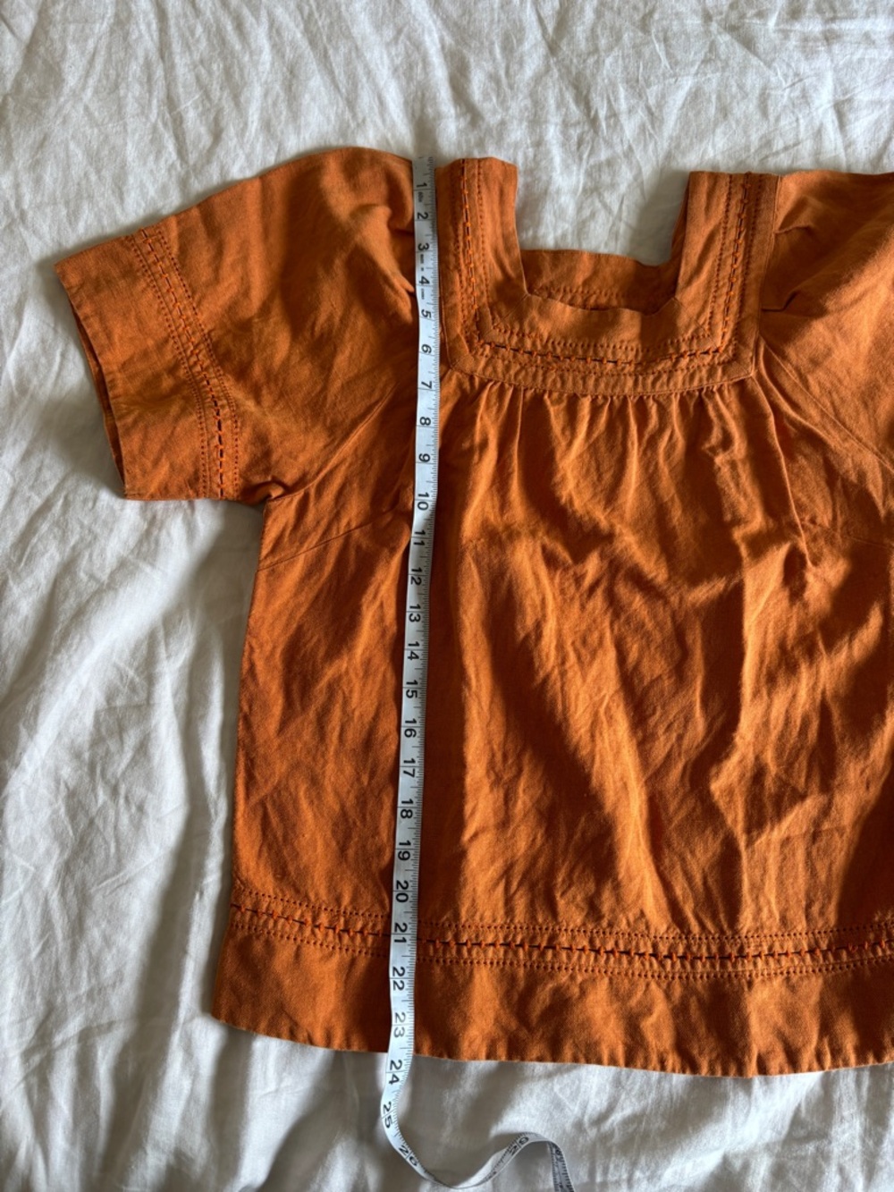 Sea New York Orange Cotton Linen Blouse Size 2 - Picture 9 of 9